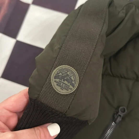 Zara Baby Kids “Wait I Wanna Play” Olive Green Puffer Winter Jacket 2T